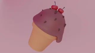 Ice Cream 3d illustration Blender 2 8 Modeling Timelapse