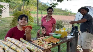 Experimentando novos sabores de caldo de cana