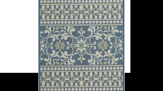 Maples Rugs Zoe Kitchen Rugs Non Skid Accent Area Carpet [Made in USA], 1'8 x 2'10, Blue