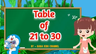 Table of 21 to 30 | 21 se 30 tak Table | Table of Twenty one to Thirty | Baba Kids