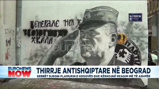 Thirrje anti-shqiptare në Beograd, serbët djegin flamurin e Kosovës