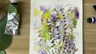 Relaxing and easy Watercolor Tutorial: Lavender Splash & Doodle Painting for Beginners
