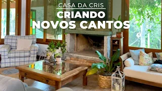 TOUR NA CASA DA CRIS. CASA RÚSTICA COM VARANDA INTEGRADA À NATUREZA. CRIANDO NOVOS CANTOS