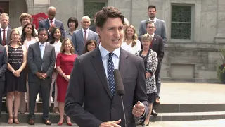 Prime Minister Justin Trudeau announces changes to the Ministry