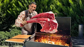 The Best Recipe For Mega Steak On The Bone! Culinary Art In Action