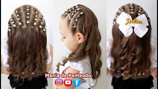 Penteado Infantil para Reveillon e Ano Novo com Ligas | New Year Hairstyle with Elastics for Girls