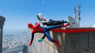 GTA 5: The Ultimate SPIDER-GWEN Epic Ragdoll, Fail Compilation #1