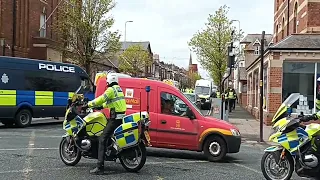 Carlisle United fans getting police escort