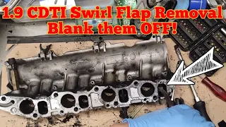 Vauxhall Opel 1.9 CDTI Swirl Flap Removal and Blanking Inlet Manifold 150HP