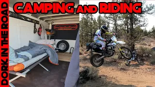 First Time Camping in My Enclosed Trailer Camper Build + High Desert Trail Riding at Cline Buttes