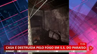 Casa pega fogo em São Sebastião do Paraíso