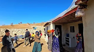 Banquet in a nomadic house.  Ali and his wife have come to the party to see the Shirvan family