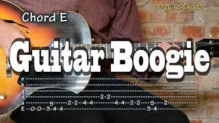 Guitar Boogie - Tab & Chords, Guitar lesson, como tocar, レッスン , урок, табулатуры