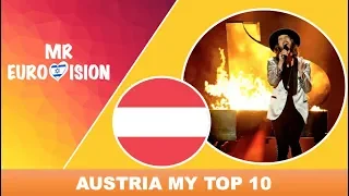 Austria 🇦🇹 in Eurovision / My top 10 [2000 - 2018]