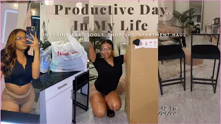 Productive Day In My Life 🤑🛒| Shopping, Drive w/ Me, Unboxing NEW BAR chairs from Homary + MORE🤎