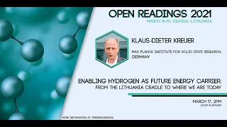 Klaus-Dieter Kreuer: "Enabling Hydrogen as Future Energy Carrier"