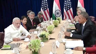 The President Meets with the Prime Minister of India at the U.N.