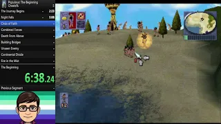 Populous The Beginning PS1 Cheat% Speedrun in 2hr 25m 19s (World Record)