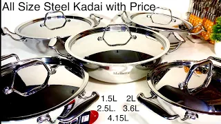 Steel Kadhai On Sale ! All Size Steel Kadai Explained | No More Food Burn Triply Steel Kadai Review