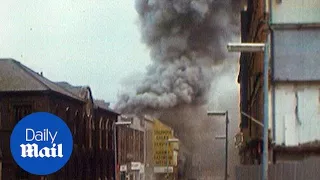 Archive footage shows the destruction caused during The Troubles - Daily Mail