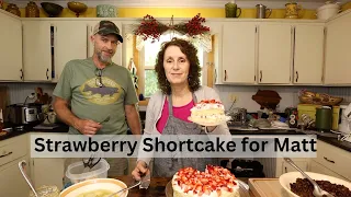 Matt's Birthday Supper - Soup Beans, Cornbread, Kilt Lettuce, & Strawberry Shortcake