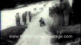 1959 World toboggan luge championships in French Alps newsreel archival footage