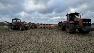 Orka na 13 skib. Orzemy na dwa pługi Kverneland. Case IH Steiger 9350. Magnum 7210. Hektary ubywają.