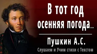 А.С. Пушкин "В тот год осенняя погода" (отрывок из - Евгений Онегин) - Слушать и Учить аудио стихи