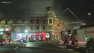 Fire crews battle 3-alarm fire at New Hartford building