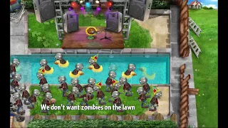 PvZ vida real Widescreen 100 orciento centrado of "Zombies on Your Lawn" End Credits Song PvZ