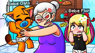 BEBE GATO ES ENGAÑADO POR LA ABUELA MALVADA 😨 😭| BABY SRGATO EN GRANNY SIMULATOR #2