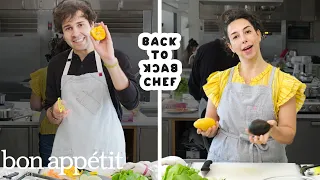 David Dobrik Tries to Keep Up with a Professional Chef | Back-to-Back Chef | Bon Appétit