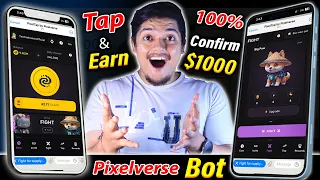 Confirmed 100% Get $1000 🚀-  Pixelverse Tap-To-Earn Mining 2024 | Pixelverse Crypto Mining App 2024🤑