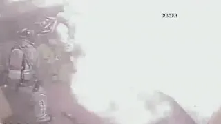 Backdraft that injured firefighters caught on camera