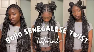 How to do the boho Senegalese twist on yourself | EASY STEP BY STEP TUTORIAL| Detailed‼️
