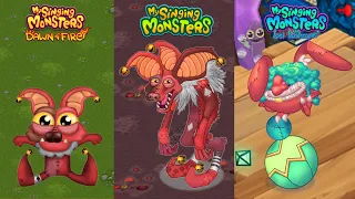 ALL Dawn of Fire Vs My Singing Monsters Vs The Lost Landscapes Redesign Comparisons ~ MSM