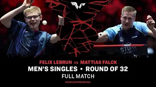 FULL MATCH | Mattias FALCK vs Felix LEBRUN | MS R32 | #SingaporeSmash 2024