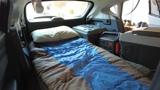 My car camping setup (2018 Subaru Crosstrek). Really simple and basic, but it's so comfy and cozy!