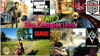 Rdr 2 VS Gta 5 Watch Dogs 2 vs Sleeping Dogs - Open World. All games (sbs comparison) PART - 2