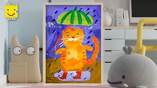 Как нарисовать кота - урок  рисования  для детей 4-7 лет. Дети рисуют котика поэтапно