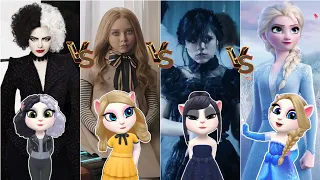 My Talking Angela 2 - Cosplay 🥰 Emma Stone Vs M3gan Doll Vs Wednesday Addams Vs Frozen Elsa