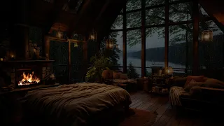 Sleep Sounds: Tranquil Rain & Soft Thunder with Cozy Fireplace Ambiance - Rain Sounds for Sleep