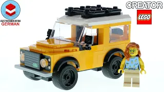 LEGO Creator 40650 Klassischer Land Rover Defender - LEGO Speed Build Review