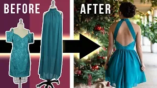 DIY Diamond Back Holiday Dress | Thrifted Transformations Ep. 77