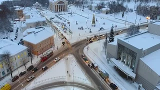 Аэросъемка Петрозаводск. Зима в центре города