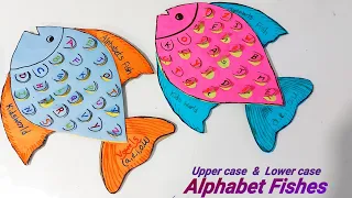 Easy Alphabets Fish Craft for  Preschool Teachers  & Kids // Recognizing Lower  & Upper case letters