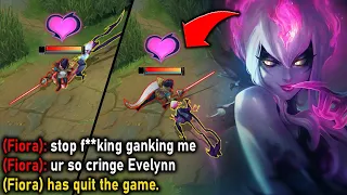 Evelynn but I only camp ONE Lane the Entire Game (Enemy Fiora RAGE QUITS)