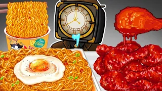 Cameraman Multiverse Mukbang Spicy Noodles, Fried Chicken | Convenience Store Food | Animation