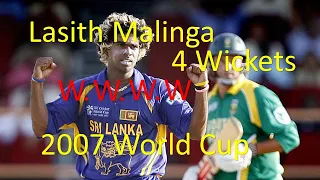 Lasith Malinga 4 Wickets 2007 World Cup Vs South Africa