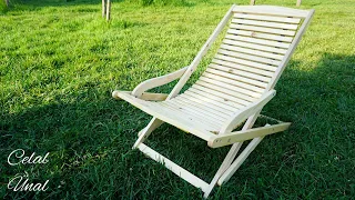 Folding beach chair from pallet